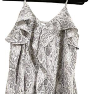 GILLI | Grey Snakeskin print ruffle blouse M Medium